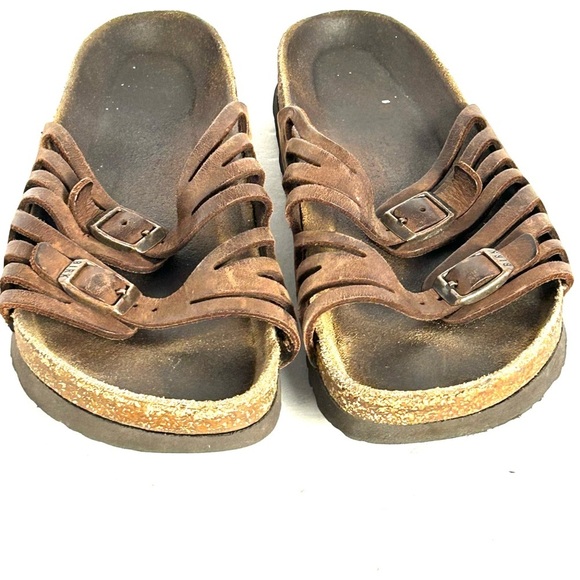 Birkenstock Granada Leather Sandals Slide Brown Womens Size 37 US 6 Boho Casual - Picture 10 of 10